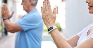 senior with a smart watch