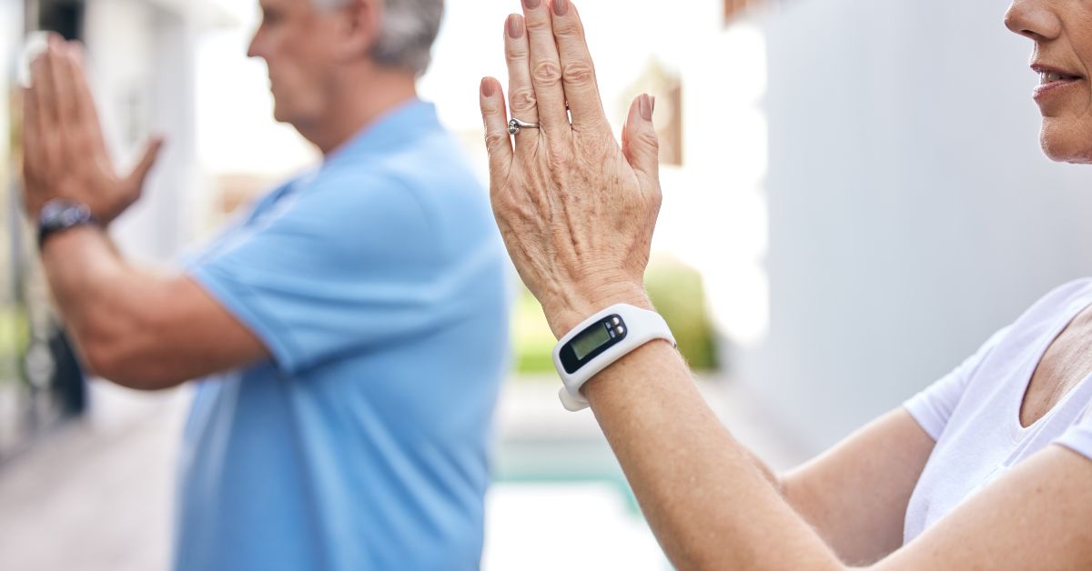 senior with a smart watch